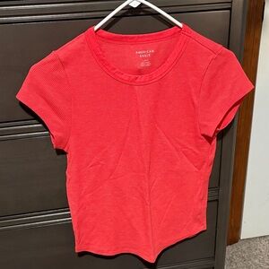 American Eagle Outfitters Vibrant Red Short Sleeve Tee